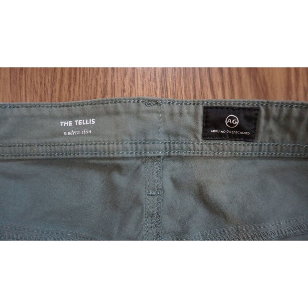 AG Adriano Goldschmied Tellis Suede Modern Slim Pants - Green - 34x34 - Picture 6 of 11